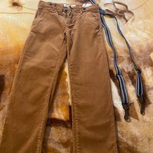 Boys Tan H&M Corduroys w/Suspenders